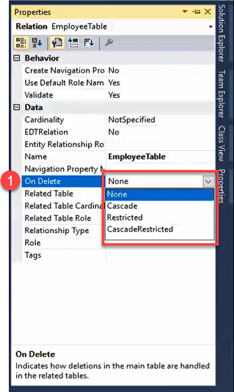 Delete Action in Table D365 F&O