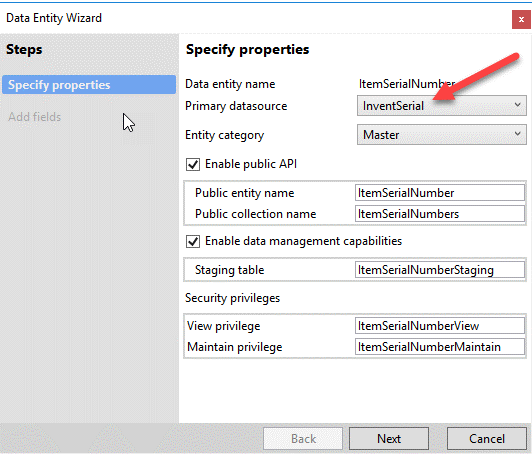 Creation of Data Entities Image 2