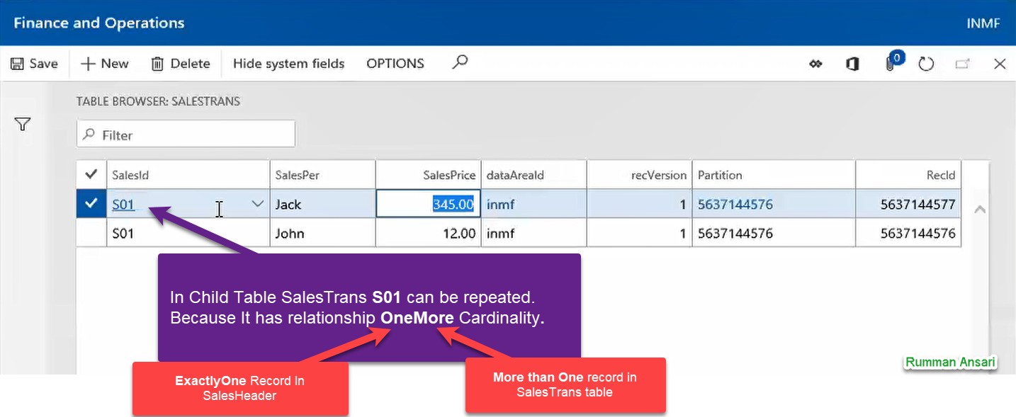 Foreign Key Relationship in D365 F&O